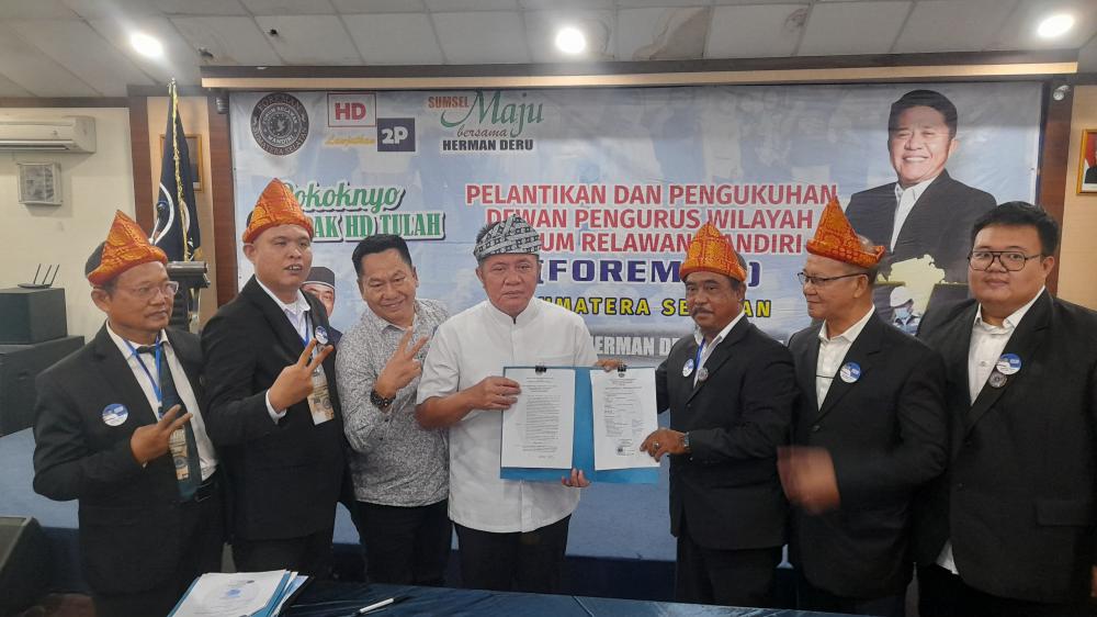 Calon Gubernur Sumsel H Herman Deru Kukuhkan Tim Relawan DPW Foreman Sumsel