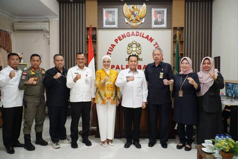 Pj Gubernur Sumsel Silahturahmi dengan Ketua Pengadilan Tinggi Palembang, Bahas Situasi Keamanan dan Ketertiban