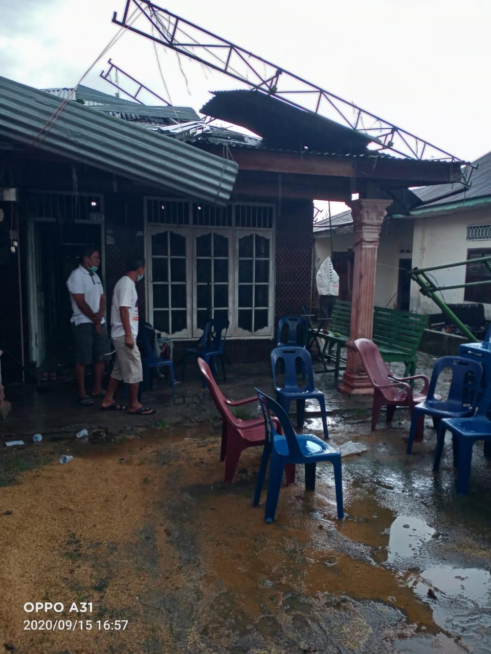 Sebanyak 56 Rumah Rusak Diterjang Angin Puting Beliung di Deli Serdang