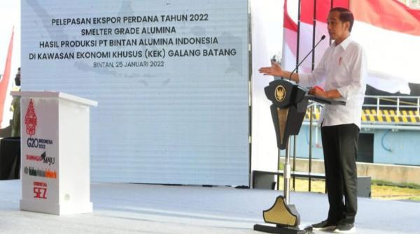 Presiden Jokowi Lepas Ekspor Perdana Smelter Grade Alumina